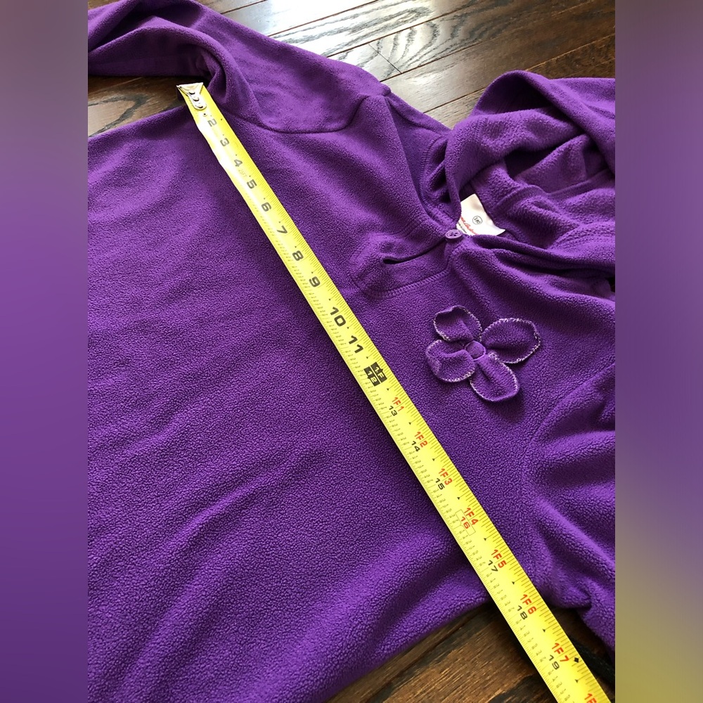 Hanna Andersson Girls 10 Purple Oversized Fleece Hooded Sweatshirt w/Pockets - Picture 8 of 11
